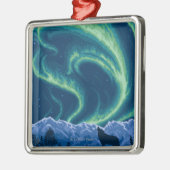 Ornement Carré Argenté Lumières du nord - le Yukon, Alaska (Gauche)