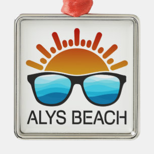 Ornement Carré Argenté Lunettes de soleil d'Alys Beach