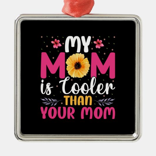Ornement Carré Argenté Ma Mère Est Glacière Que Ta Mère (Devant)