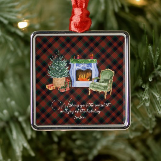 Ornement Carré Argenté MacDuff Chasse Moderne Original Tartan écossais (Arbre)