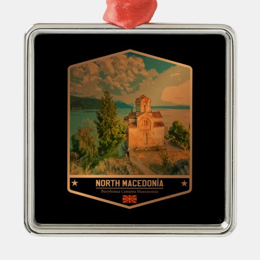 Ornement Carré Argenté Macédoine du Nord (Devant)
