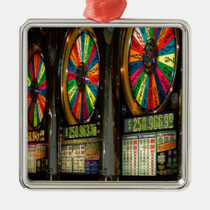 Ornement Carré Argenté Machines à sous Las Vegas