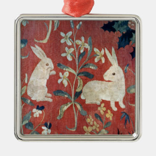 Ornement Carré Argenté Madame et la licorne : 'Taste