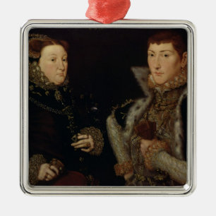 Ornement Carré Argenté Madame Mary Nevill et son fils Gregory Fiennes