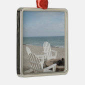 Ornement Carré Argenté maison du front de mer avec des chaises (Droite)