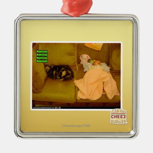 Ornement Carré Argenté Makitstop (Devant)