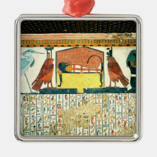 Ornement Carré Argenté Maman sur un lit funèbre avec de diverses