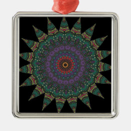 Ornement Carré Argenté Mandala