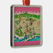 Ornement Carré Argenté  Map of Barcelona Spain (Droite)