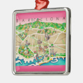 Ornement Carré Argenté  Map of Barcelona Spain (Gauche)