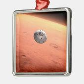 Ornement Carré Argenté Mars Science Laboratory approchant Mars. (Gauche)