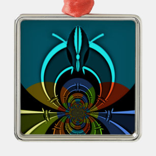 Ornement Carré Argenté Masaï couleurs Hakuna Matata