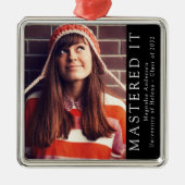 Ornement Carré Argenté Massive It Diplômée Photo Keepsaké (Devant)