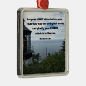 Ornement Carré Argenté Matthieu 5:16 Que votre lumière brille devant les  (Droite)