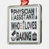 Ornement Carré Argenté Médecin Adjoint Aime Baking (Gauche)