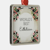 Ornement Carré Argenté Meilleur cadeau Esthétique du monde 2 (Droite)