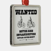 Ornement Carré Argenté Meilleure infrastructure cyclable Recherchée (Droite)