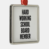 Ornement Carré Argenté Membre du comité scolaire de travail dur (Droite)