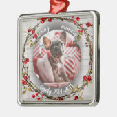 Ornement Carré Argenté Mémorial de compagnie de chat rustique adorable ph (Gauche)