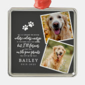 Ornement Carré Argenté Mémorial pour animal de compagnie Moderne Simple C (Devant)