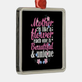 Ornement Carré Argenté Mère Belle Et Unique (Droite)