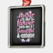 Ornement Carré Argenté Mère Belle Et Unique (Gauche)