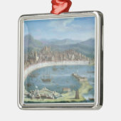 Ornement Carré Argenté Messine - une vue panoramique du port (Gauche)