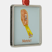 Ornement Carré Argenté Mesure de bande système de mesure (Droite)