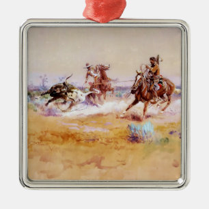 Ornement Carré Argenté Mexique - Art occidental par Charles M Russell