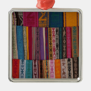 Ornement Carré Argenté Mexique, province d'Oaxaca, Oaxaca, ceintures tiss