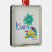Ornement Carré Argenté Miami Beach Palm et soleil (Droite)