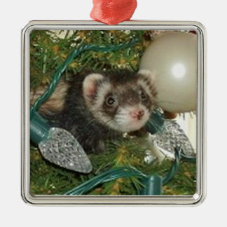 Ornement Carré Argenté Mignon dans l'ornement de Noël d'arbre