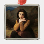 Ornement Carré Argenté Mignon Innocence d'une adolescente, Bouguereau (Devant)
