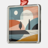 Ornement Carré Argenté Mirage du désert (Gauche)