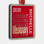 Ornement Carré Argenté Missionnaire Extraordinaire CUSTOM (Droite)