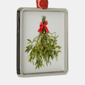 ORNEMENT CARRÉ ARGENTÉ *MISTLETOE* ORNAMENT DE NOËL (Droite)