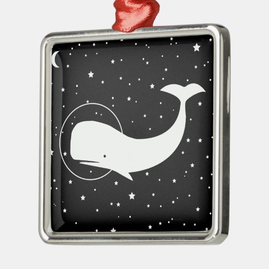 ORNEMENT CARRÉ ARGENTÉ MOBY DANS L'ESPACE (Gauche)