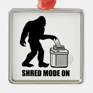 Ornement Carré Argenté Mode Bigfoot Shred Activé