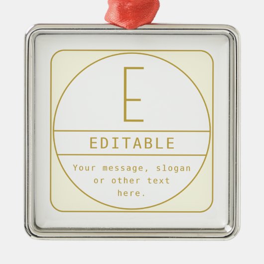 Ornement Carré Argenté Modèle de conception rétro-moderne éditable or et (Devant)