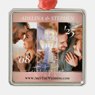 Ornement Carré Argenté Moderne Simple Script 3 Photo Website Instagram