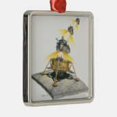 Ornement Carré Argenté Module d'Apollo 11 Eagle décollant de la lune (Droite)