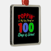 Ornement Carré Argenté Mon Chemin À Travers 100 Jours D'École (Droite)