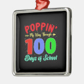 Ornement Carré Argenté Mon Chemin À Travers 100 Jours D'École (Gauche)