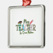 Ornement Carré Argenté Mon professeur est un Melon (Gauche)