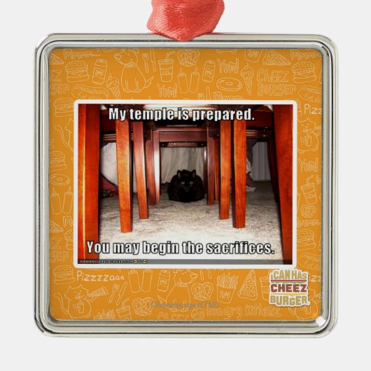 Ornement Carré Argenté Mon temple est préparé (Devant)