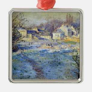 Ornement Carré Argenté Monet - Gelée blanche oeuvre d'art