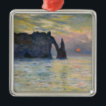 Ornement Carré Argenté Monet - Le Manneport, Falaise à Etretat, coucher d<br><div class="desc">The Manneport,  Cliff at Etretat,  Sunset / Etretat,  couchant du soleil - Claude Monet,  1883</div>