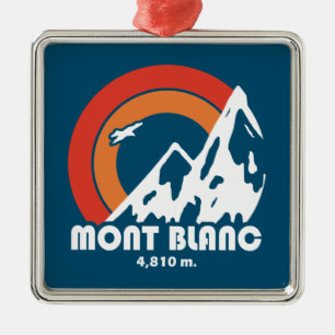 Ornement Carré Argenté Mont Blanc France Sun Eagle