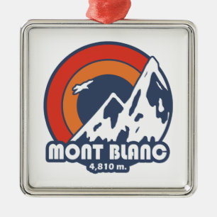 Ornement Carré Argenté Mont Blanc France Sun Eagle