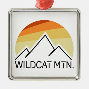 Ornement Carré Argenté Montagne Wildcat New Hampshire Rétro